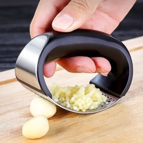 Anual Stainless Steel Garlic Press Manual Garlic Mincer Chopping Garlic Tools Curve Fruit Vegetable Tools Kitchen Gadgets Garlic Press Rocker Stainste