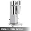 Milkshake Maker Kit, Stainless Steel Electric Milkshake Maker, 180W Milkshake Machine, Double Head Classic Milkshake Maker with 800ml Cup, Silver Milk