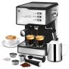 Geek Chef Espresso and Cappuccino Latte Maker 20 Bar Pump Coffee Machine Compatible with ESE POD capsules filter;  950W;  1.5L Wate