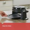 Rotating Waffle Maker with Dual Cooking Plates, Black