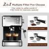 Geek Chef Espresso and Cappuccino Latte Maker 20 Bar Pump Coffee Machine Compatible with ESE POD capsules filter;  950W;  1.5L Wate