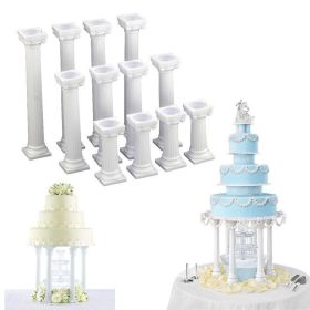 4pcs Pillars Wedding Cake Stands Cake Decorating Tools Multi-layered Roman Column Support Stand Decor 7.5cm 12.5cm 17cm (Option: Small paperback)