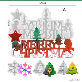 Christmas Tree Bell Christmas Snowflake Pendant Silicone Mold (Option: A)