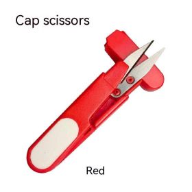 U-shaped Fish Wire Scissors With Cover (color: Red)