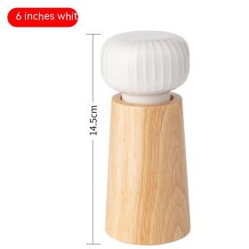 Manual Ceramic Pepper Seasoning Grinding Bottle (Option: 6 Inch White)