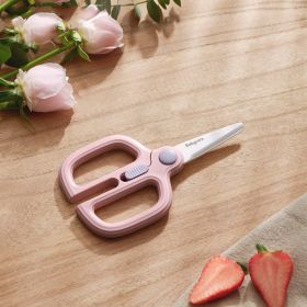 Portable Takeaway Ceramic Feeding Aid Scissors (color: Pink)