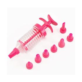 Decorating Kit Cake Decorating Tool Batter Dispenser Cookie Press Maker Machine Cupcake Baking Tool Pastry Tools (color: Pink)