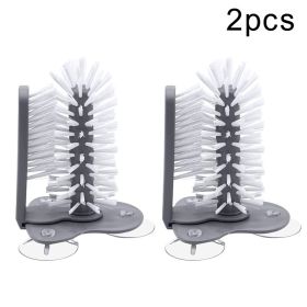 2 In 1 Cleaning Brush Cup Glass Cleaner Bottles Brush Suction Wall Lazy Brush Removable Washing Tools Kitchen Clean Accessories (color: 2PCS, Ships From: China)