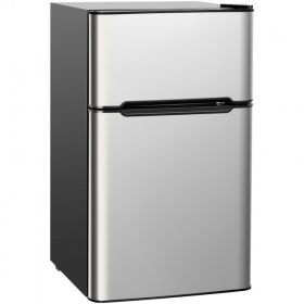 3.2 cu ft. Compact Stainless Steel Refrigerator (color: grey)