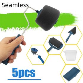 Seamless Sponge Corner Paint Brush Paint Roller (Option: Seam-Five Piece Set Without Pipe)