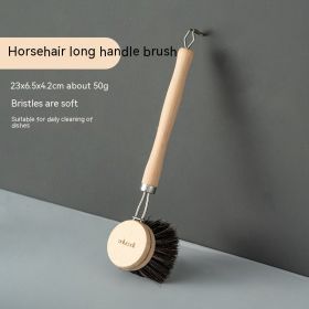 Long Handle Kitchen Can Be Brush Replacement Head Horse Hair Dish Brush (Option: Horse Hair Brush)